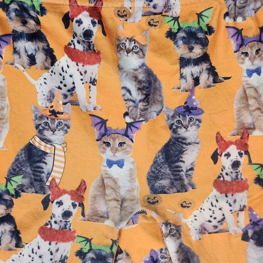 Capelli New York Girls HalloweenLeggings Cat Dog Costume Print Orange Large